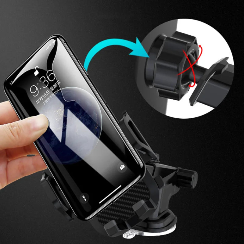 Car Phone Holder Car Dashboard Windshield Phone Holder Suction Cup Hands-Free Car Phone Holder Vent Clip Phone Holder Accessory